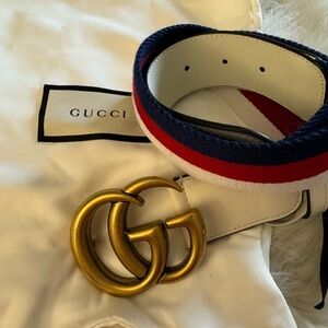Gucci GG marmont web belt size 85/34